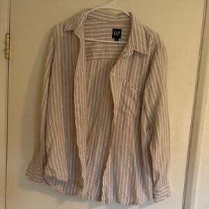 GAP Light Brown Striped Casual Shirt